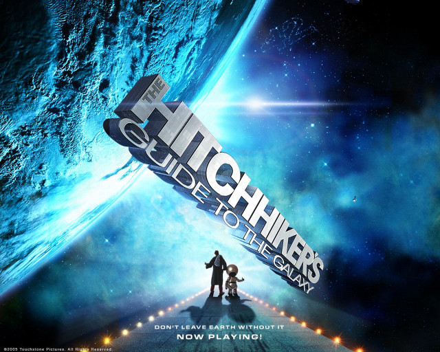 Hitchhikers guide space couple poster free wallpaper - medium preview image
