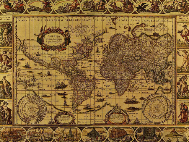 World map major cities detailed #2 free wallpaper - medium preview image