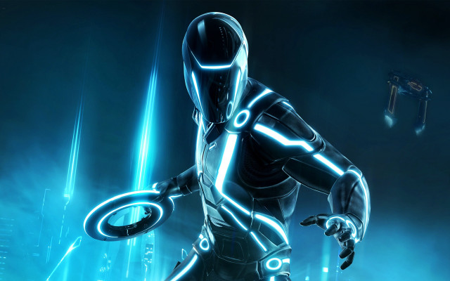 Futuristic man suit disc sci free wallpaper - medium preview image