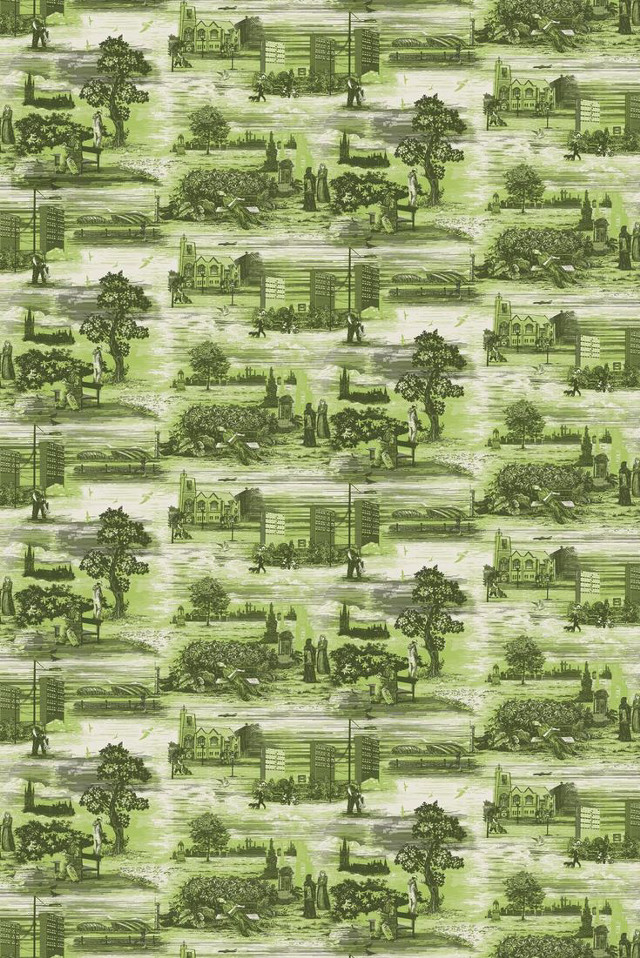 Green white wallpaper trees buildings free wallpaper - medium preview image