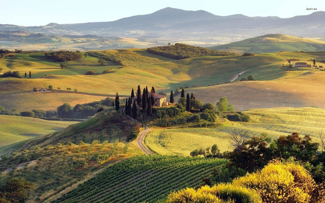 Scenic farm rolling hills house free wallpaper - medium preview image