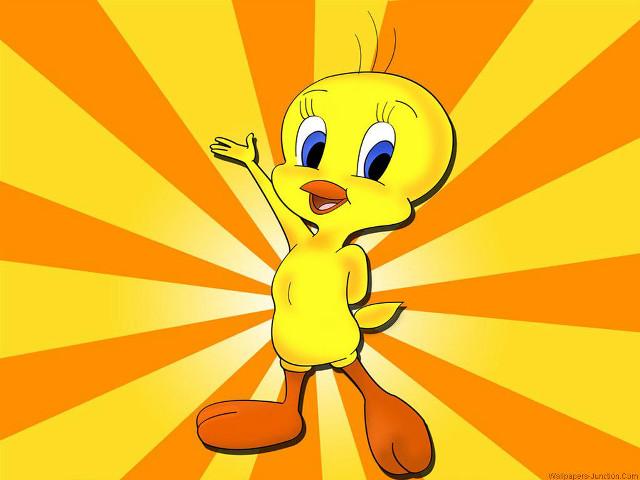 Cartoon yellow bird big smile free wallpaper - medium preview image