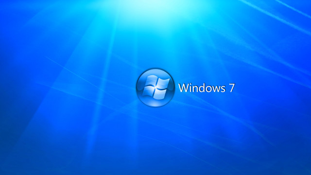 Blue background windows7 logo sunlight free wallpaper - medium preview image