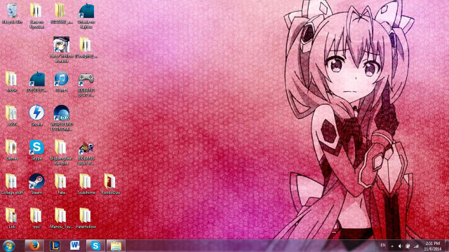 Desktop anime character pink red free wallpaper - medium preview image