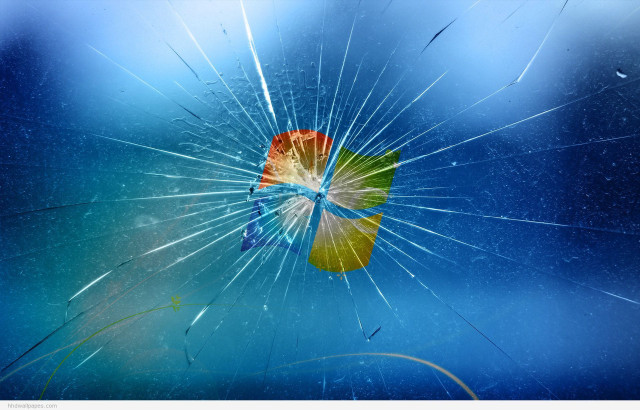 Broken glass flower blue background #2 free wallpaper - medium preview image