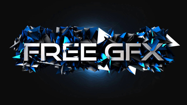 3D Text Blue Triangles FreGfx free wallpaper - medium preview image