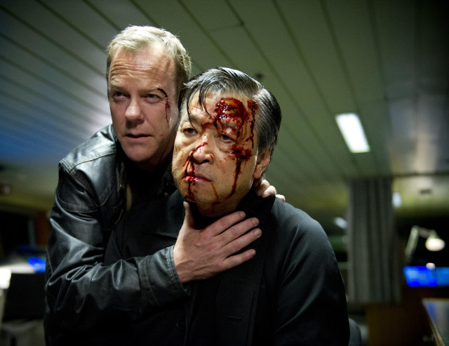 Man hugging blood knife poster free wallpaper - medium preview image