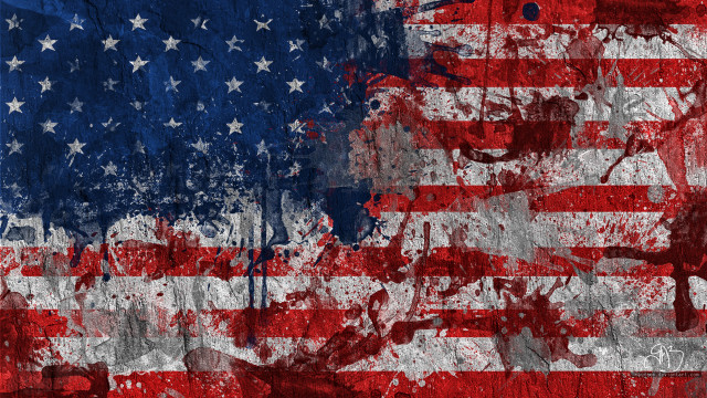 Grungy american flag skull side free wallpaper - medium preview image