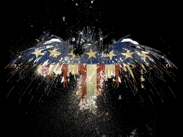 Patriotic eagle stars stripes fireworks free wallpaper for desktop - medium preview image