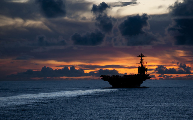 Large ship sailing water cloudy #3 free wallpaper - medium preview image
