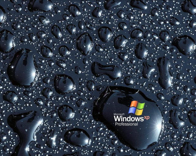 Black background water drops windows free wallpaper - medium preview image