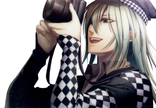 Woman camera hat checkered shirt free wallpaper - medium preview image