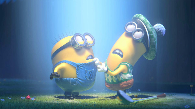 Minions grass light rayonism pastel free wallpaper - medium preview image
