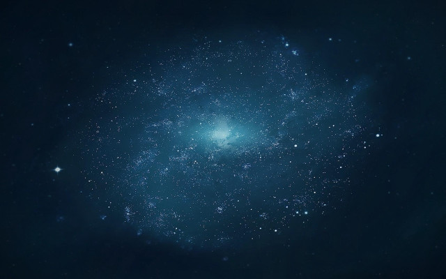 Large blue object stars black free wallpaper - medium preview image