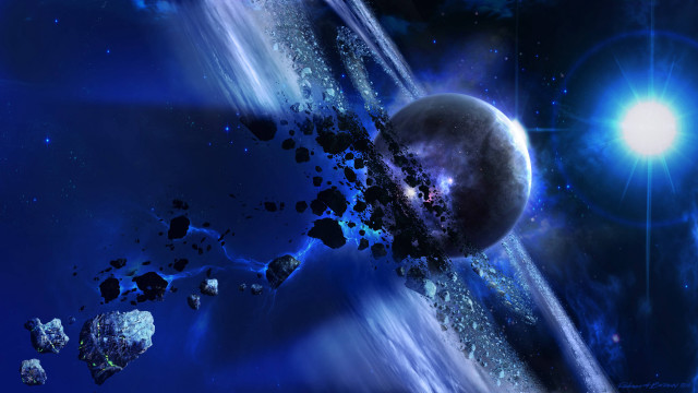 Space scene planet star background free wallpaper - medium preview image