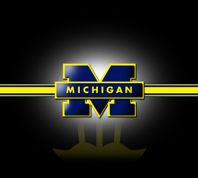 Michigan logo yellow blue stripe free wallpaper - medium preview image