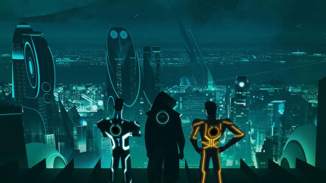 Group people city night neon free wallpaper - medium preview image