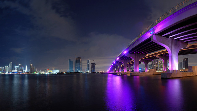 Bridge water night lights city #23 free wallpaper - medium preview image