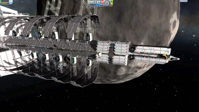 Moon space station satellite aurora free wallpaper - medium preview image
