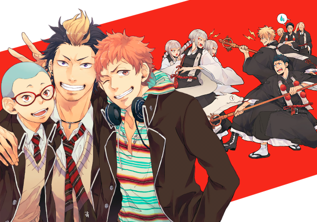 People anime characters red white free wallpaper - medium preview image