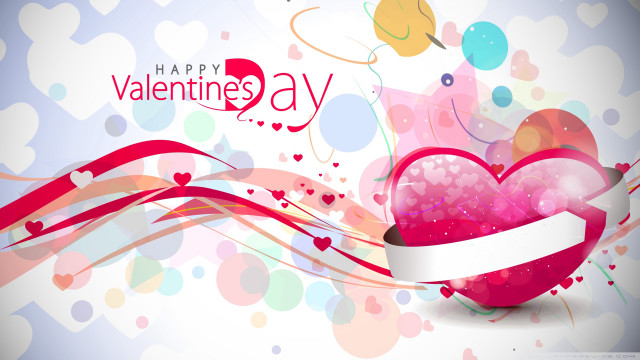 Valentine heart ribbon banner love free wallpaper - medium preview image