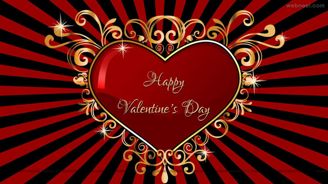 Heart valentine gold swirl flag free wallpaper - medium preview image