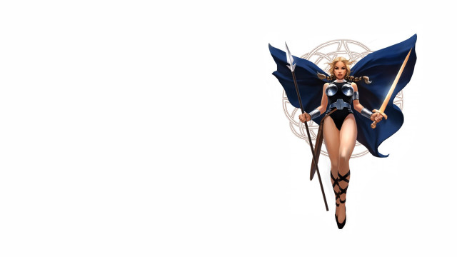 Woman costume sword wings flying free wallpaper - medium preview image