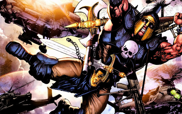 Cartoon man sword skull arm free wallpaper - medium preview image