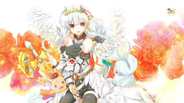 Woman costume wings sword hand free wallpaper - medium preview image