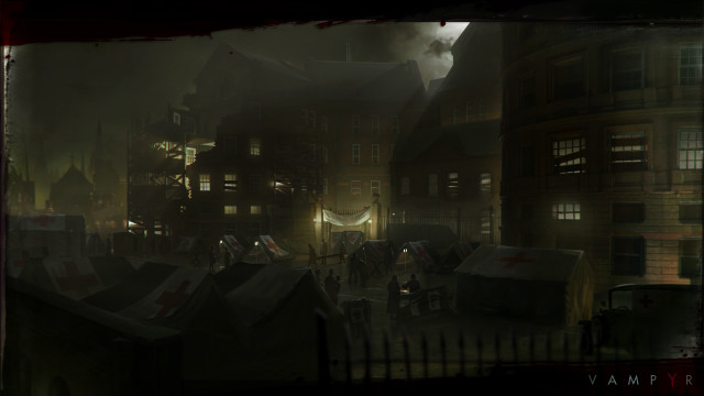 City night people tents foreground free wallpaper - medium preview image