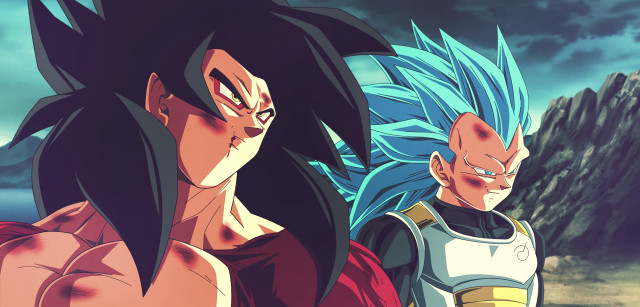Two young gohans standing mountain free wallpaper - medium preview image