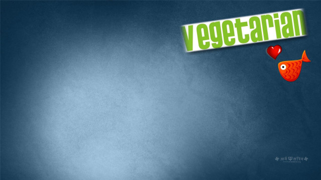Blue wall vegetarian sign fish free wallpaper - medium preview image