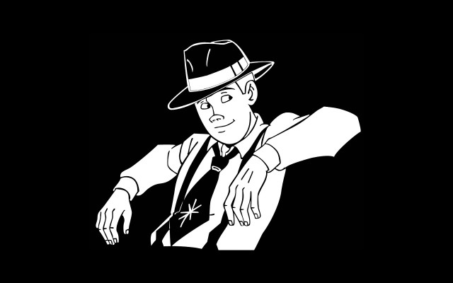 Man hat tie portrait noir free wallpaper - medium preview image