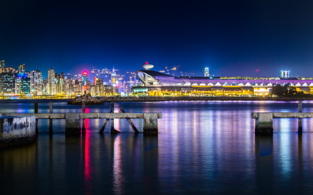 City skyline night bridge water #2 free wallpaper - medium preview image