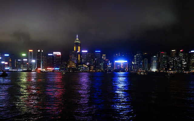 City skyline night boat water #9 free wallpaper - medium preview image