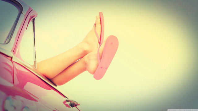 Womans legs pink car pink free wallpaper - medium preview image