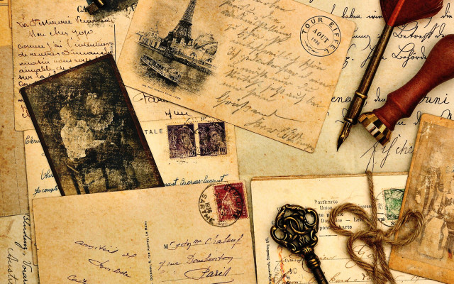 Old letters key table pen free wallpaper - medium preview image