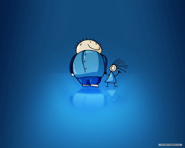 Cartoon character child hand walking free wallpaper - medium preview image