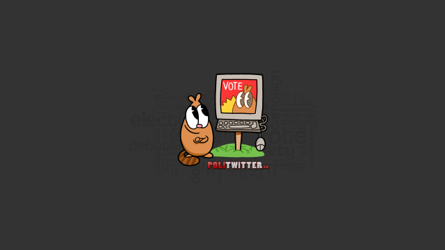 Cartoon character voting computer screen free wallpaper - medium preview image