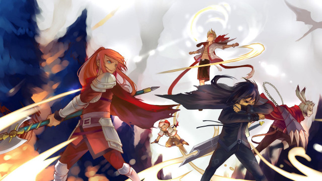 Anime characters swords group action #10 free wallpaper - medium preview image