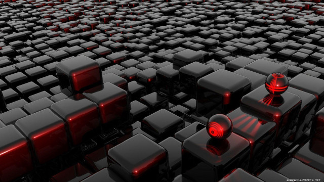 Black red cubes red lights #2 free wallpaper - medium preview image
