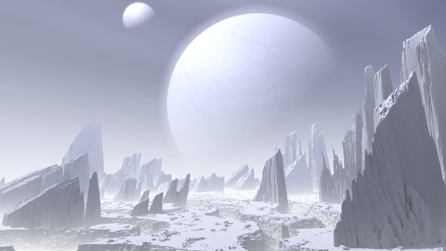 Distant planet ice snow sky free wallpaper - medium preview image