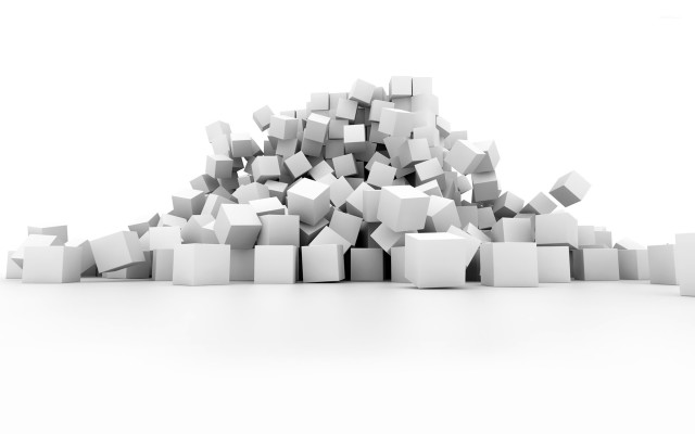 Pile cubes white floor wall free wallpaper - medium preview image