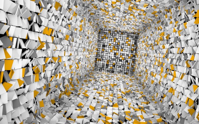 Large room cubes wall window free wallpaper - medium preview image