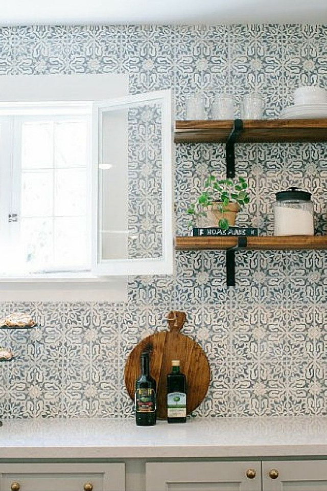 Kitchen window shelf bottles cutting free wallpaper - medium preview image