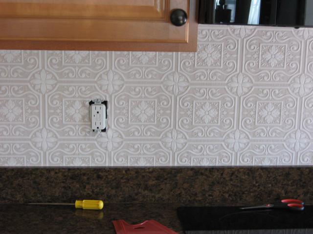 Kitchen counter light switch scissors free wallpaper - medium preview image