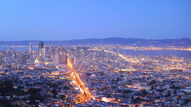 City tall buildings river nighttime #3 free wallpaper - medium preview image