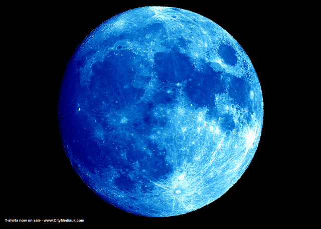 Blue moon black background night free wallpaper - medium preview image