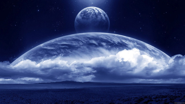 Blue sky clouds bright star free wallpaper - medium preview image