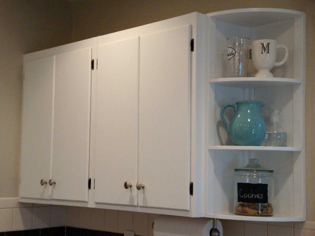 Kitchen white cabinets blue vase free wallpaper - medium preview image